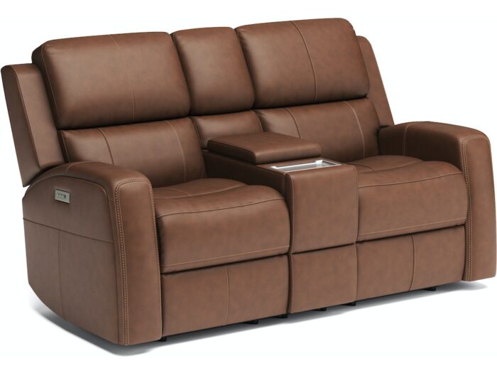 Linden Power Reclining Loveseat with Console and Power Headrests and Lumbar