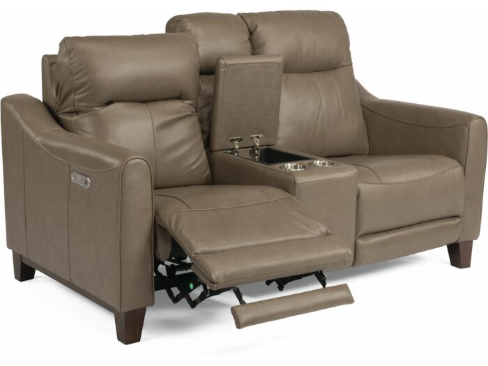 Forte Power Reclining Loveseat with Console and Power Headrests