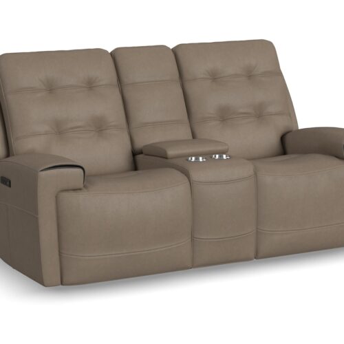 Iris Power Reclining Loveseat with Console and Power Headrests