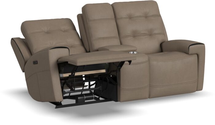 Iris Power Reclining Loveseat with Console and Power Headrests - Image 2