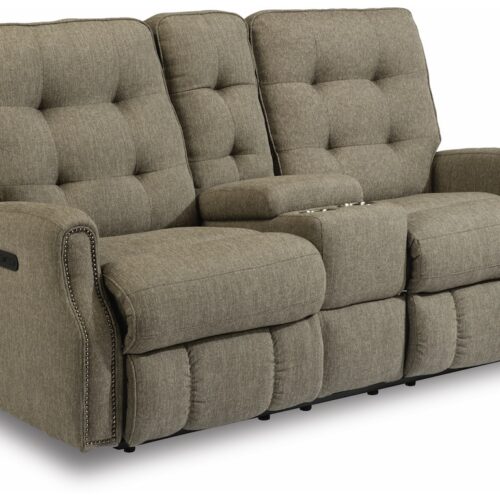 Devon Power Reclining Loveseat with Console and Power Headrests
