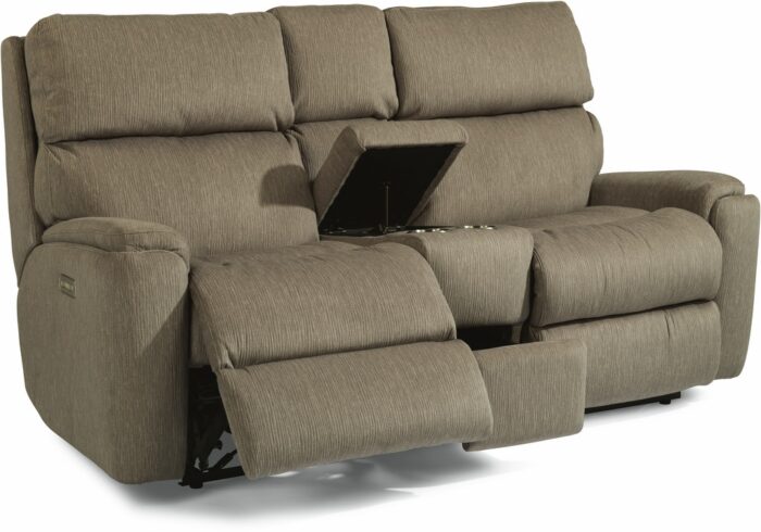 Rio Power Reclining Loveseat with Console and Power Headrests - Image 2