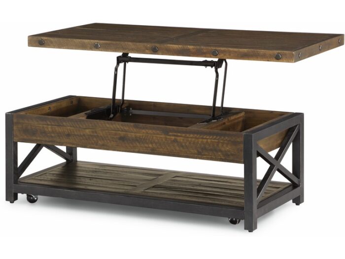 Carpenter Rectangular Lift-Top Coffee Table with Casters - Image 2