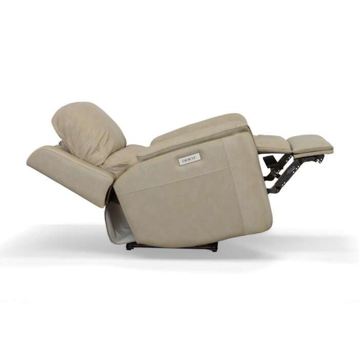 Henry Beige Leather Power Recliner with Power Headrest & Lumbar - Image 3