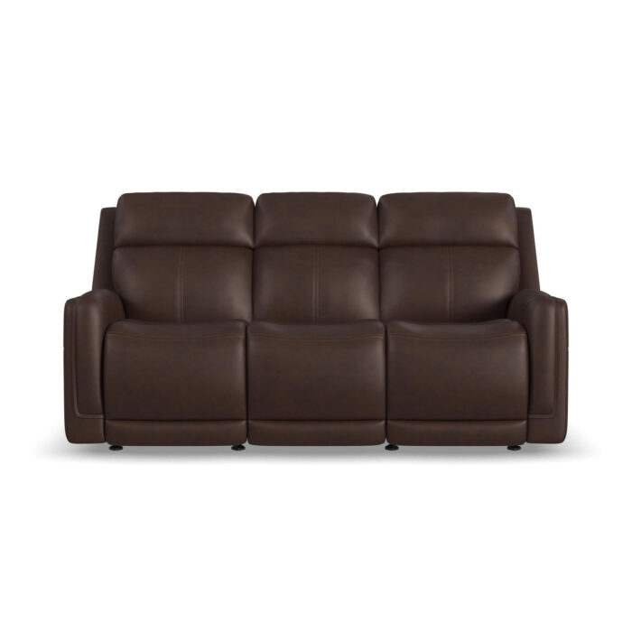 Alister Burnt Umber Leather Power Gliding Sofa with Power Headrests & Lumbar - Image 2