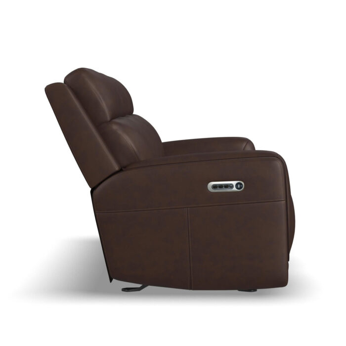 Alister Burnt Umber Leather Power Gliding Sofa with Power Headrests & Lumbar - Image 3