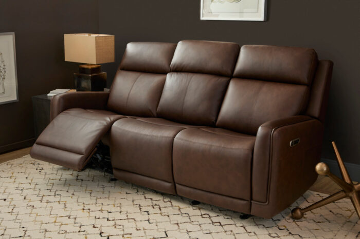 Alister Burnt Umber Leather Power Gliding Sofa with Power Headrests & Lumbar - Image 5