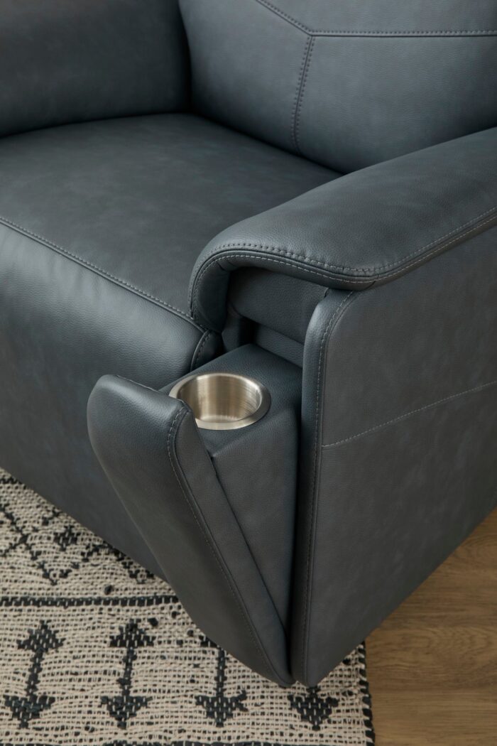 Vernon Admiral Fabric Power Swivel Gliding Recliner with Power Headrest, Lumbar, Heat & Massage - Image 4