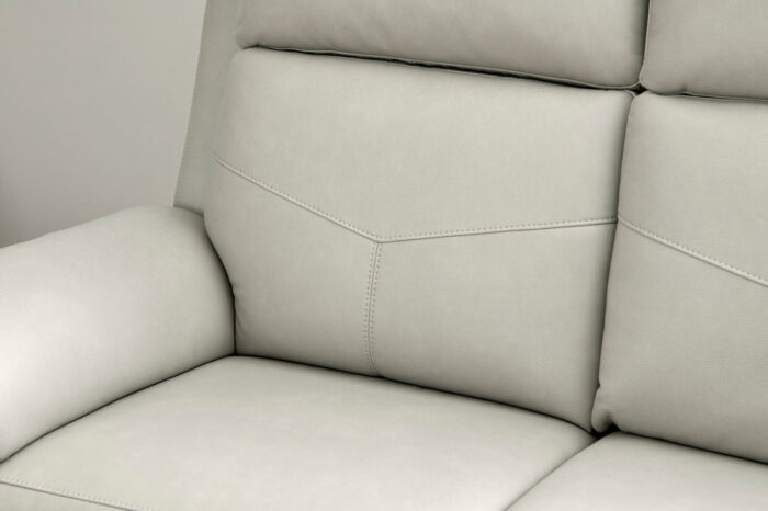 Vernon Dove Grey Fabric Power Reclining Sofa with Power Headrests, Lumbar, Heat & Massage - Image 4