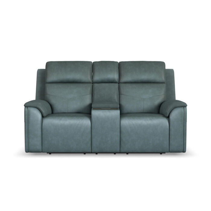 Vernon Admiral Fabric Power Reclining Loveseat with Console, Power Headrests, Lumbar, Heat & Massage - Image 2