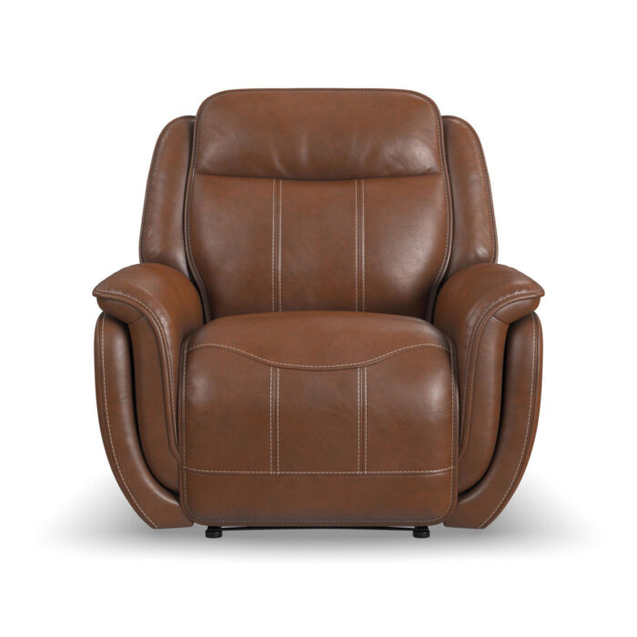 Swift Hazelnut Leather Power Recliner with Power Headrest & Lumbar - Image 3
