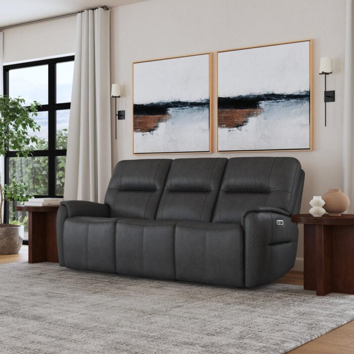 Wilson Thunder Leather Power Reclining Sofa with Power Headrests - Image 4