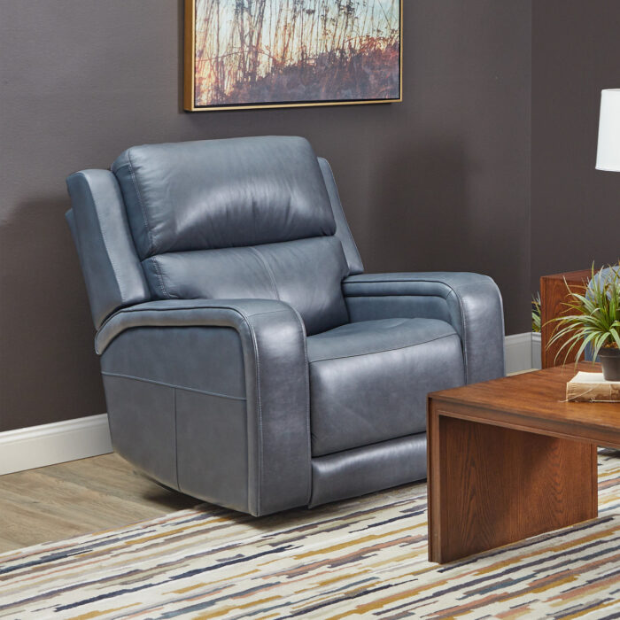 Oasis Storm Leather Power Recliner with Power Headrest, Lumbar, Heat & Massage - Image 2