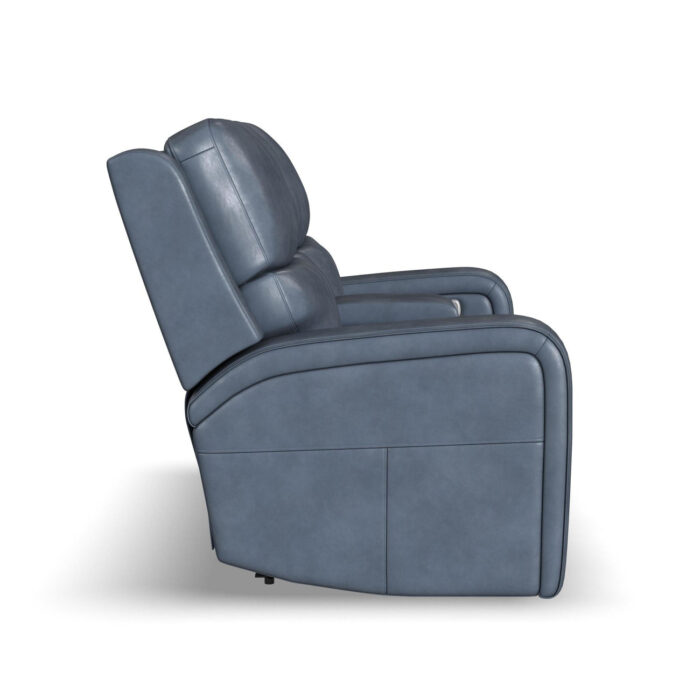 Oasis Storm Leather Power Reclining Loveseat with Console - Image 3