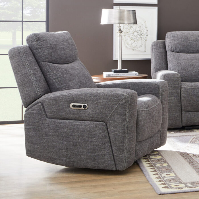 Ridge Granite Fabric Power Recliner with Power Headrest - Image 4