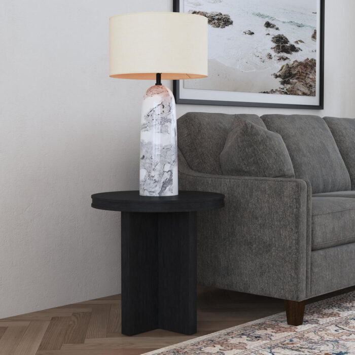 Waterfall Black Round End Table - Image 3