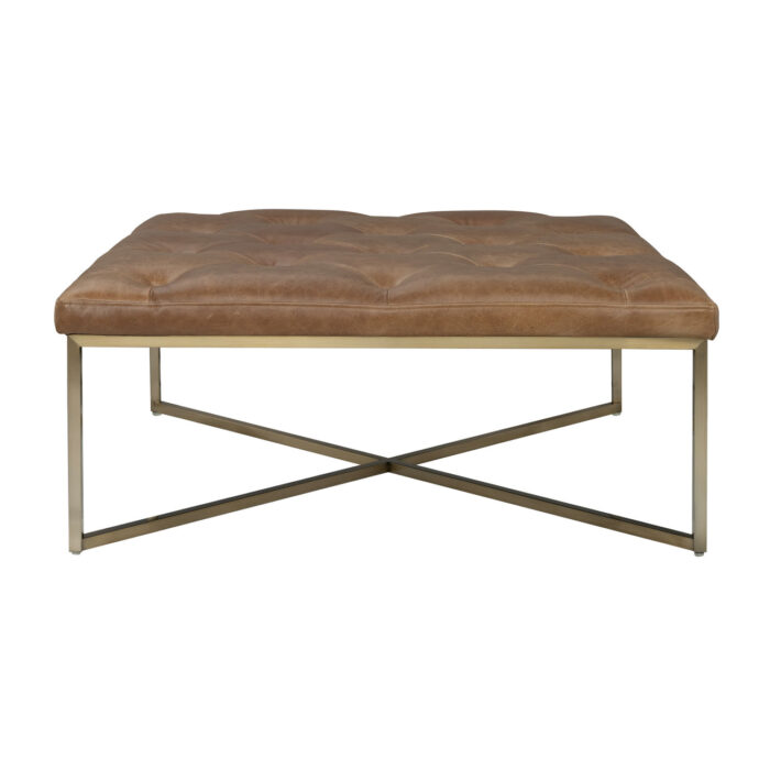Hamilton Chestnut Square Upholstered Ottoman - Image 3