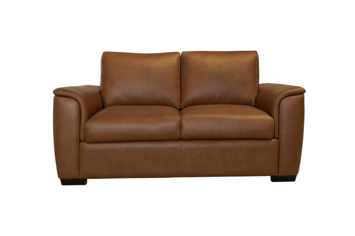Henry Caramel Leather Loveseat - Image 3
