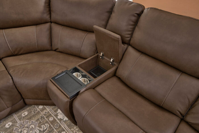 Carter Fabric Power Reclining Sectional with Power Headrests & Lumbar - Image 4