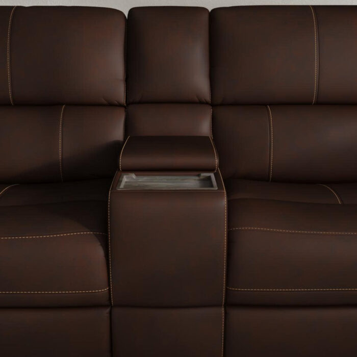 Henry Leather Power Reclining Sectional with Power Headrests & Lumbar - Image 4