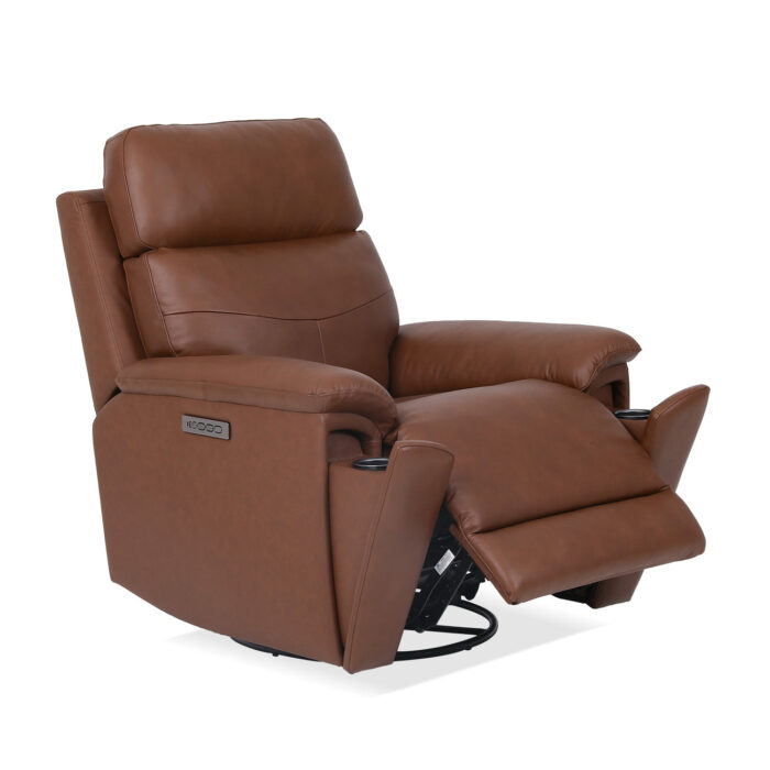 Refined Hickory Perfect Match Power Swivel Gliding Recliner with Power Headrest & Lumbar - Image 4