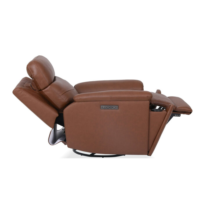 Refined Hickory Perfect Match Power Swivel Gliding Recliner with Power Headrest & Lumbar - Image 5