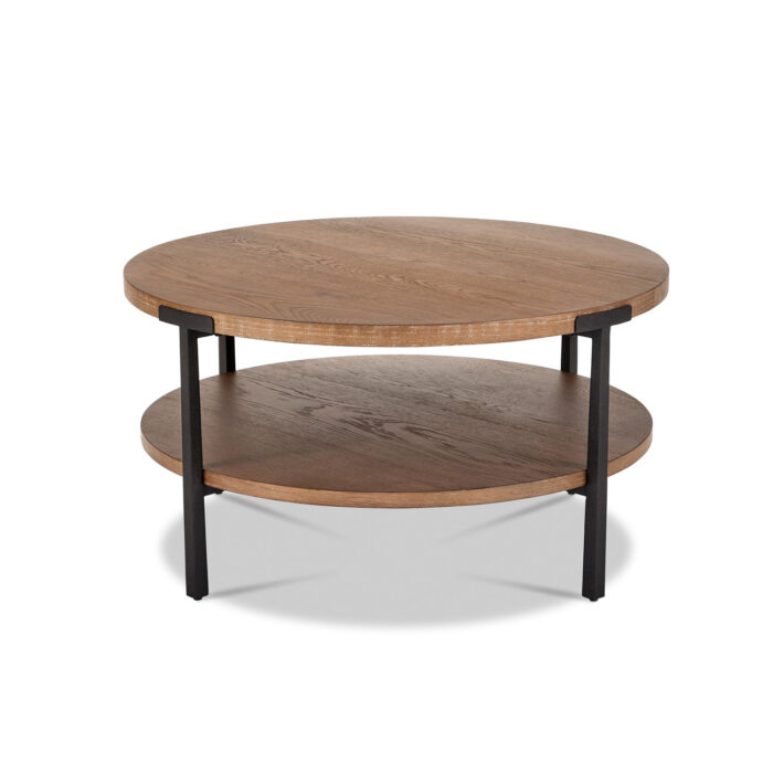Millwork Brown Round Coffee Table - Image 3