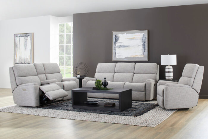 Rio Fabric Power Reclining Loveseat with Console & Power Headrests - Image 3